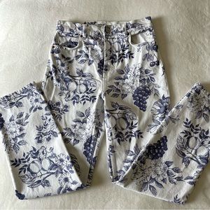 Reformation jeans Cynthia toile straight leg Monaco print